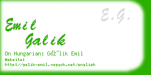 emil galik business card